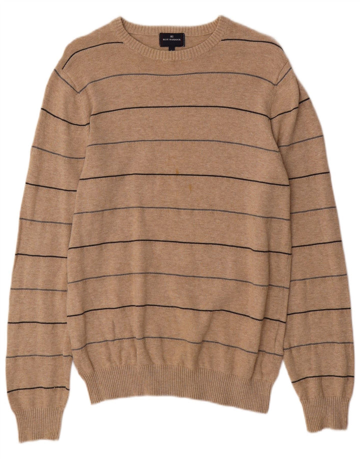 Marks & Spencer Mens Blue Harbour Crew Neck Jumper Sweater Small Beige