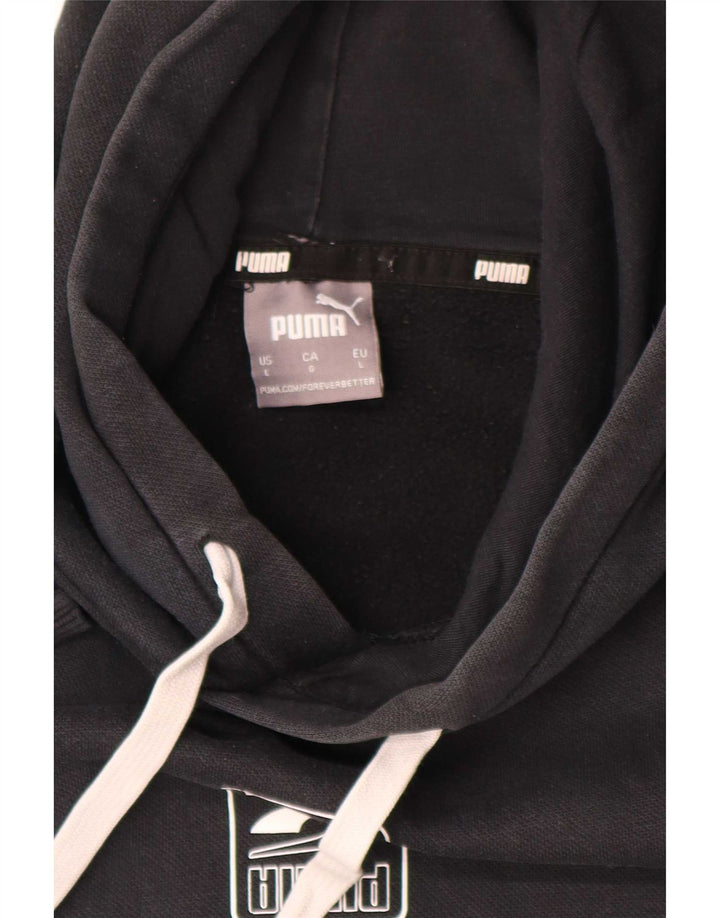 Puma Mens Hoodie Jumper Large Black Colourblock