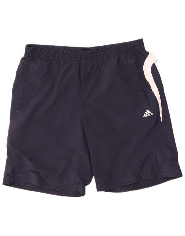 Adidas Mens Climalite Sport Shorts Large Navy Blue Colourblock Polyester
