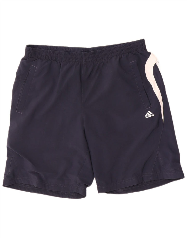 Adidas Mens Climalite Sport Shorts Large Navy Blue Colourblock Polyester