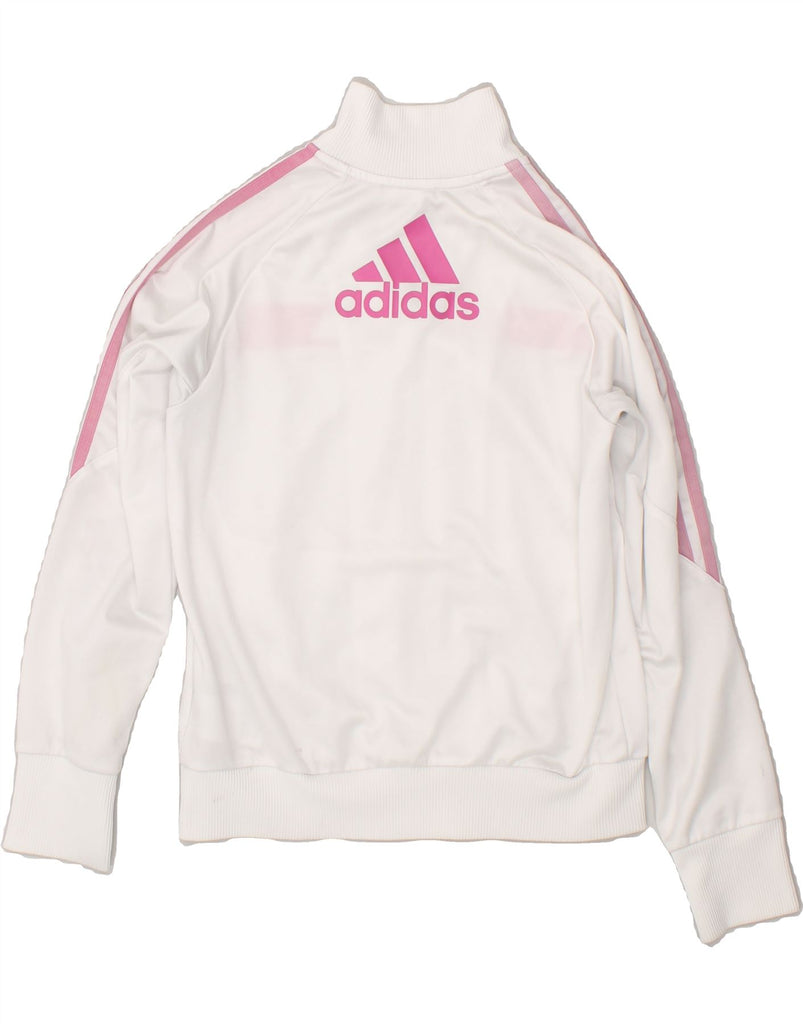 ADIDAS Girls Graphic Tracksuit Top Jacket 11-12 Years White Colourblock | Vintage Adidas | Thrift | Second-Hand Adidas | Used Clothing | Messina Hembry 