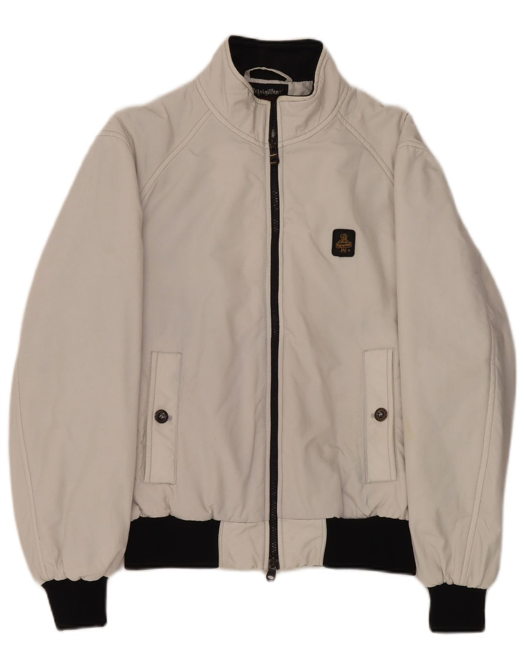 Refrigiwear Mens Bomber Jacket UK 38 Medium Off White Colourblock Polyamide