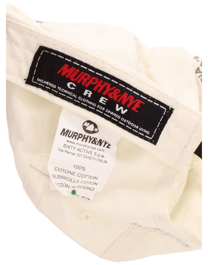 Murphy & Nye Mens Graphic Baseball Cap One Size White Cotton