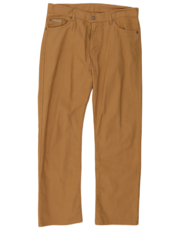 Calvin Klein Mens Straight Jeans W33 L29 Beige Cotton