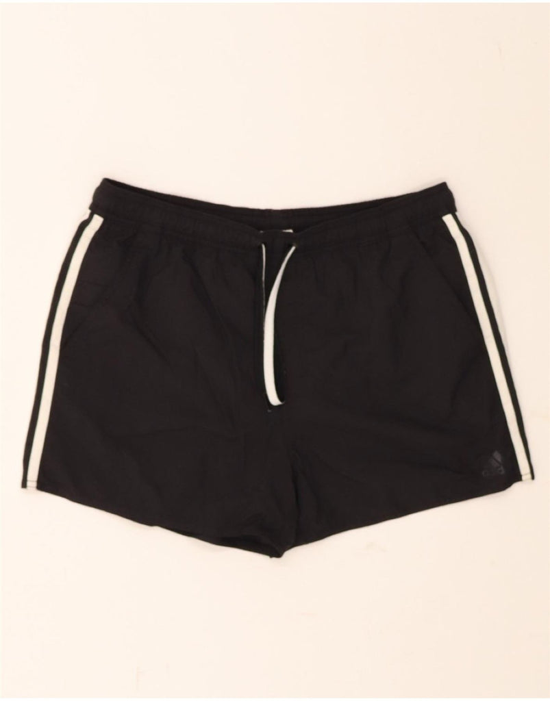 ADIDAS Womens Sport Shorts UK 16 Large Black Nylon Vintage Adidas and Second-Hand Adidas from Messina Hembry 