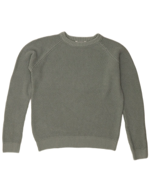 Marks & Spencer Boys Crew Neck Jumper Sweater 13-14 Years Green Cotton