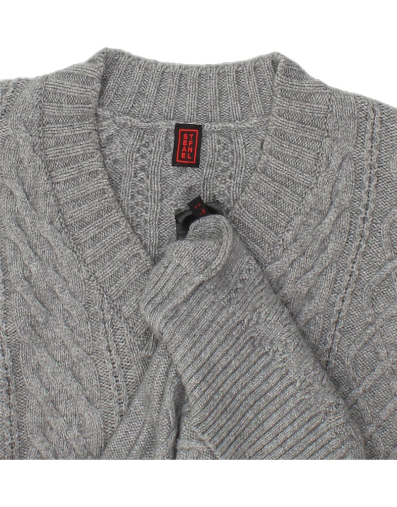 STEFANEL Womens Long Sleeve Jumper Dress UK 10 Small Grey Wool Vintage Stefanel and Second-Hand Stefanel from Messina Hembry 