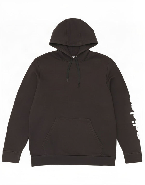 Adidas Mens Graphic Hoodie Jumper Large Black Cotton