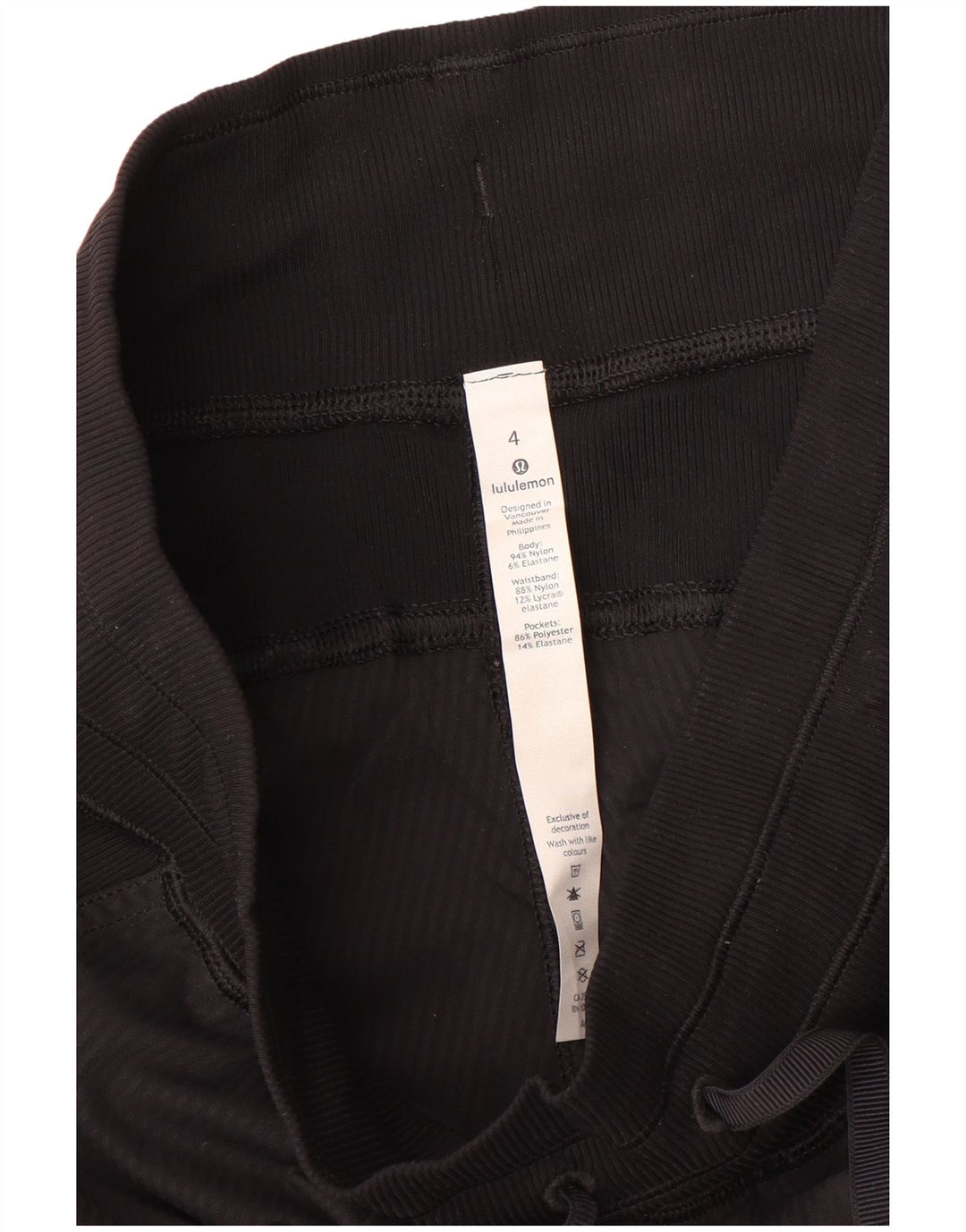 Lululemon Womens Tracksuit Trousers Joggers US 4 Small Black Nylon