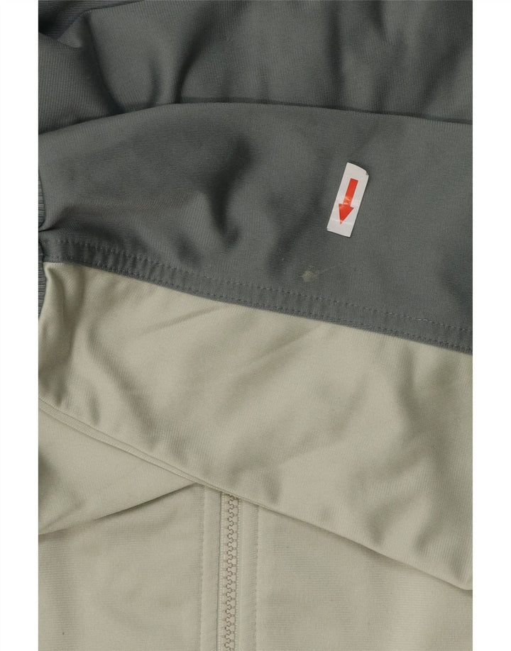 Adidas Boys Tracksuit Top Jacket 15-16 Years Grey Colourblock Polyester