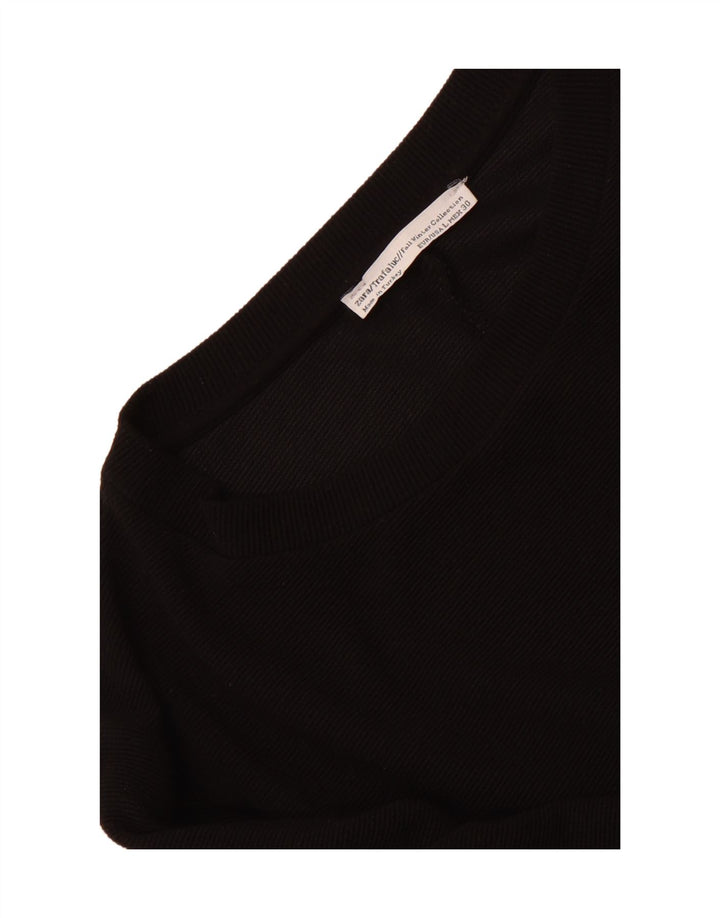 Zara Womens 3/4 Sleeve Shift Dress UK 14 Large Black