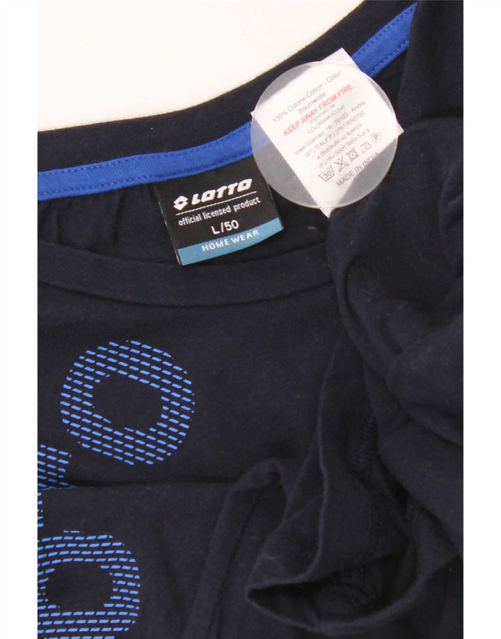 Lotto Mens Graphic T-Shirt Top Large Navy Blue Cotton