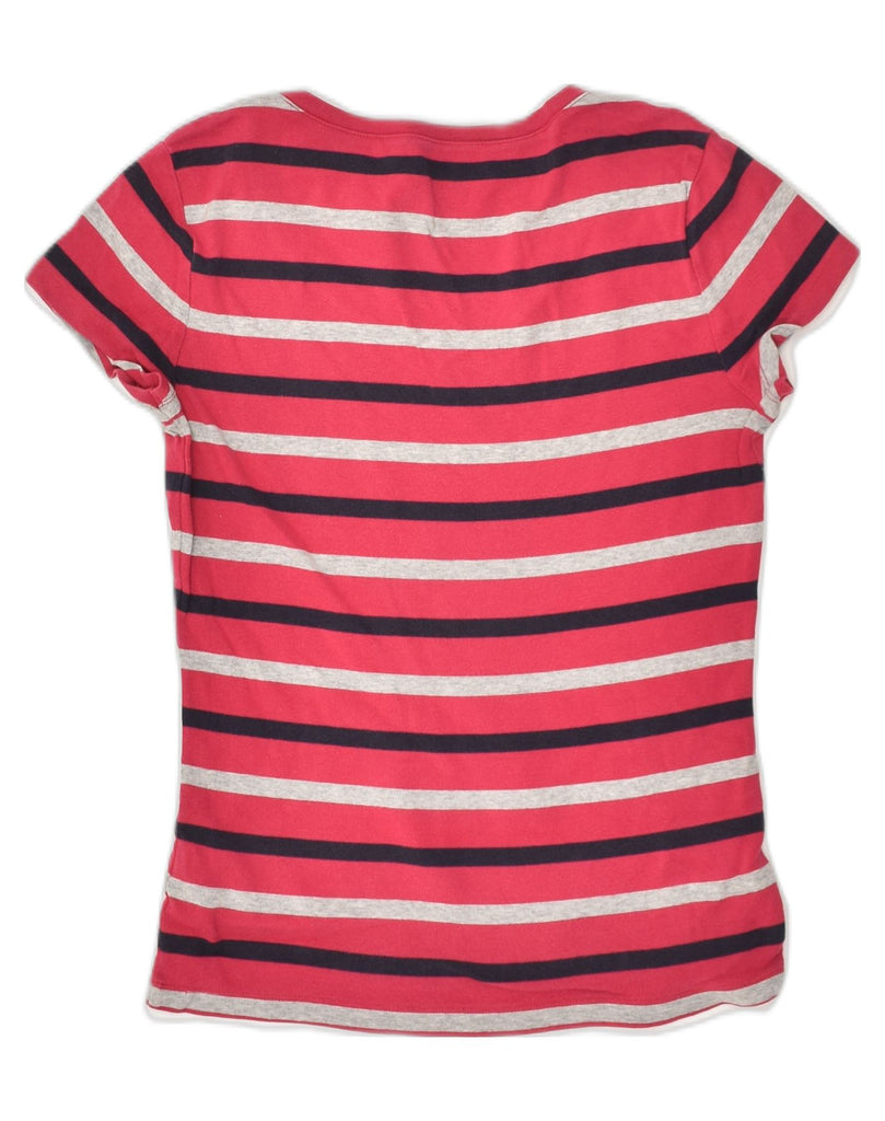 TOMMY HILFIGER Womens T-Shirt Top UK 12 Medium Red Striped Cotton | Vintage Tommy Hilfiger | Thrift | Second-Hand Tommy Hilfiger | Used Clothing | Messina Hembry 