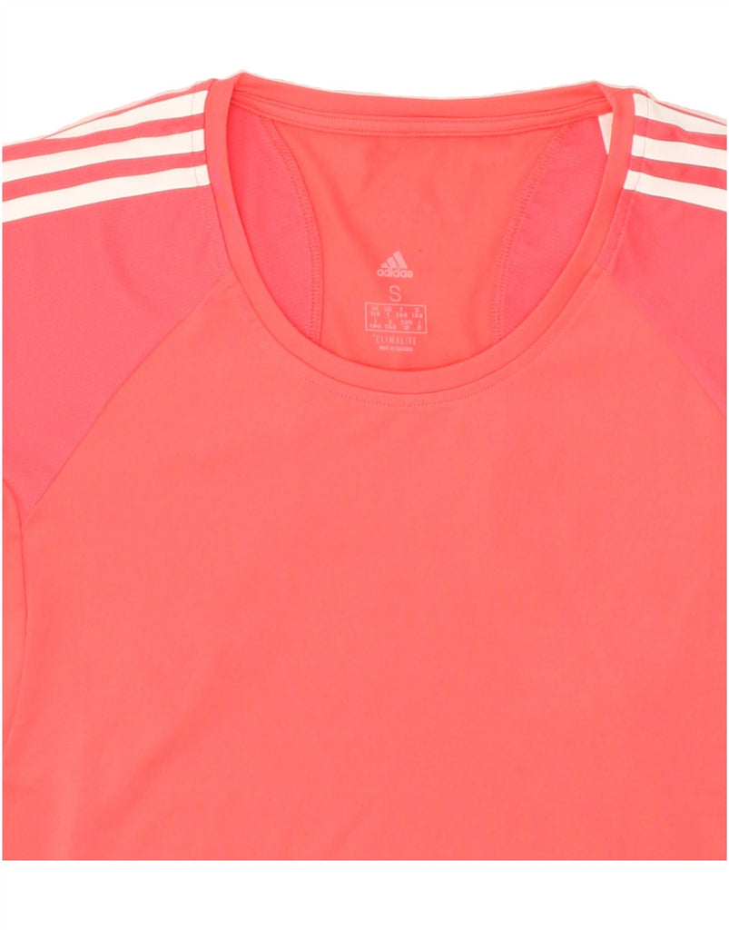 ADIDAS Womens T-Shirt Top UK 10 Small Pink Polyester | Vintage Adidas | Thrift | Second-Hand Adidas | Used Clothing | Messina Hembry 