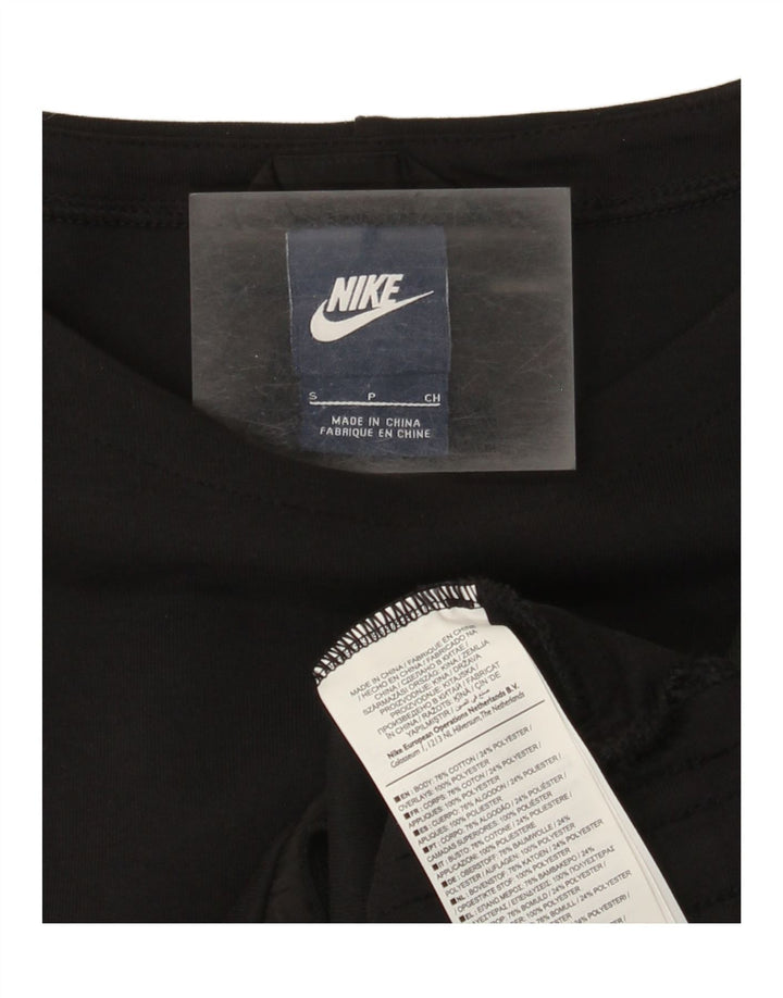 Nike Womens Crop Sweatshirt Jumper UK 10 Small Black Cotton