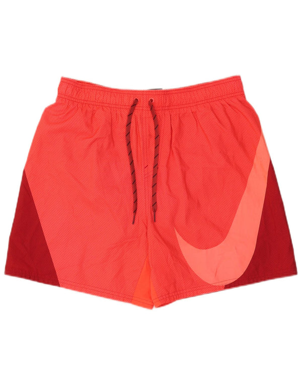 Nike Mens Graphic Swimming Shorts Medium  Red Colourblock Polyester
