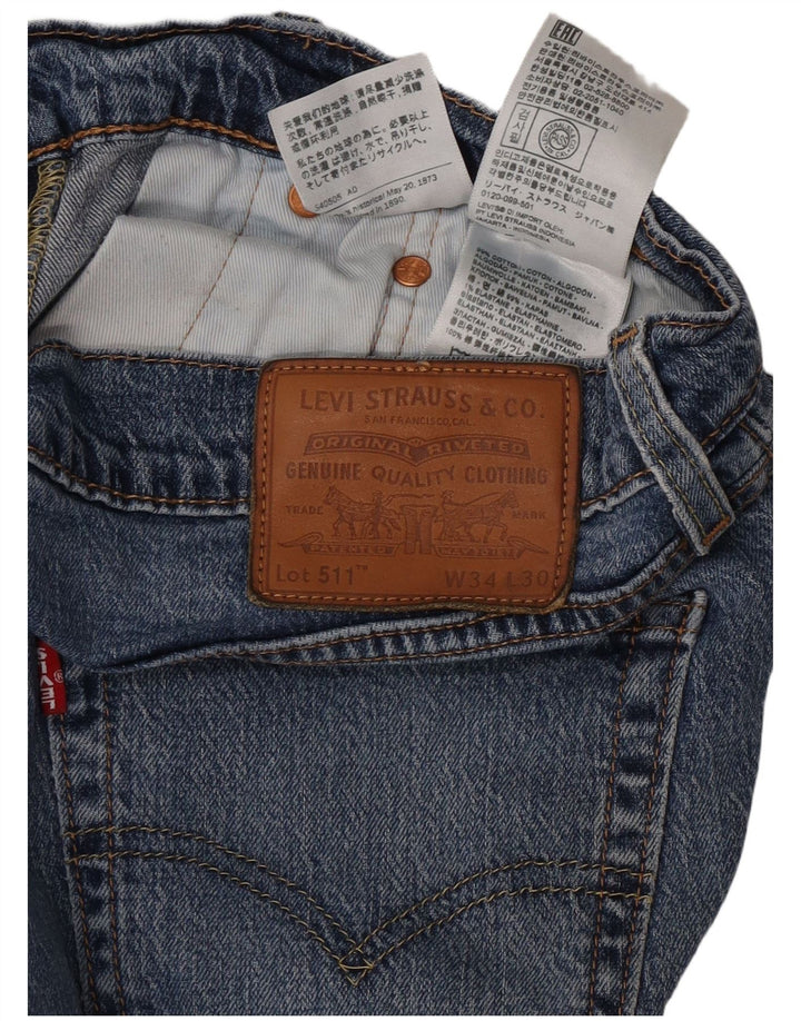 Levi's Mens 511 Slim Jeans W34 L30 Blue Cotton