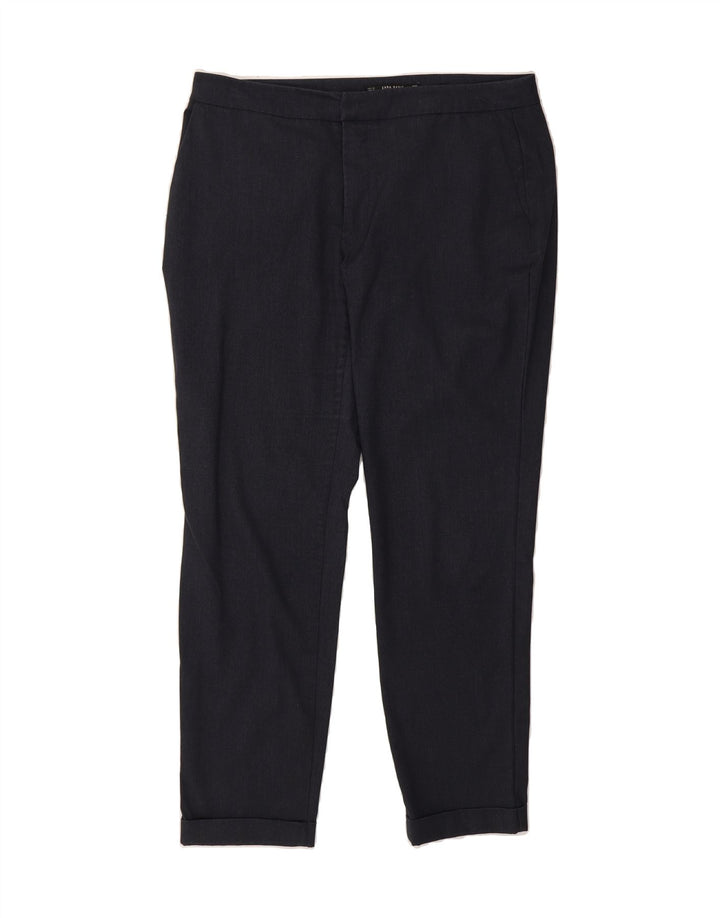 ZARA Womens Slim Chino Trousers EU 38 Small W28 L28 Navy Blue Polyester Vintage Zara and Second-Hand Zara from Messina Hembry 