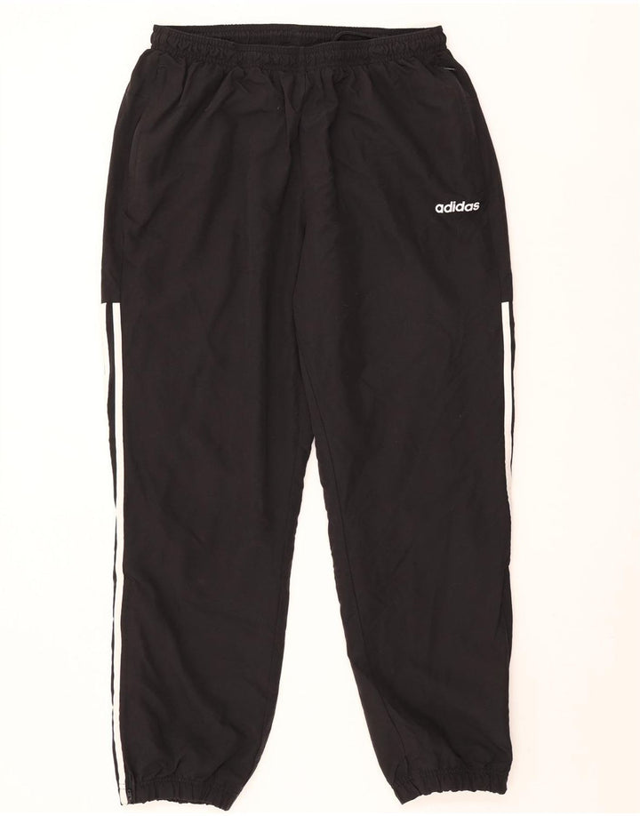 Adidas Mens Tracksuit Trousers Joggers Medium Black Polyester
