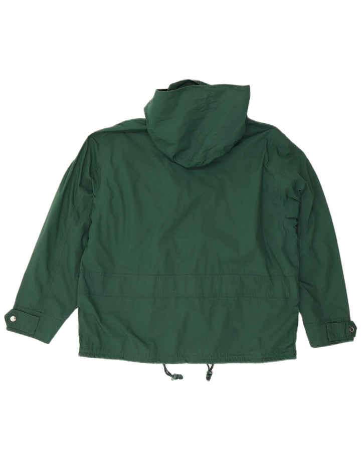 OXER Mens Hooded Windbreaker Jacket UK 38 Medium Green Polyester