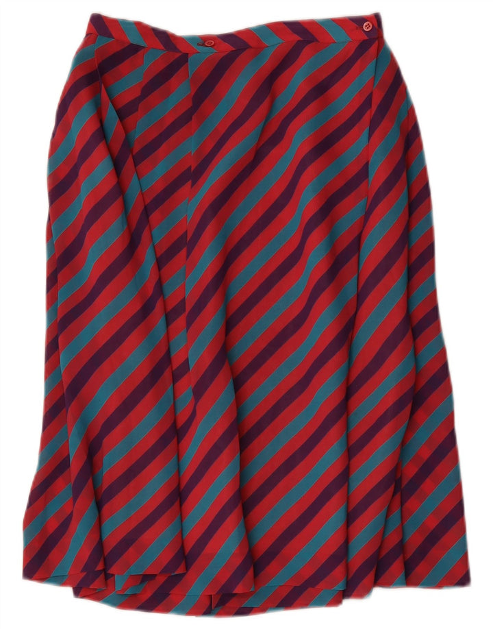 Vintage Womens Flared Skirt IT 46 Large W28 Multicoloured Striped Polyester