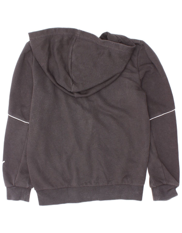 Puma Boys Graphic Zip Hoodie Sweater 9-10 Years Black Cotton