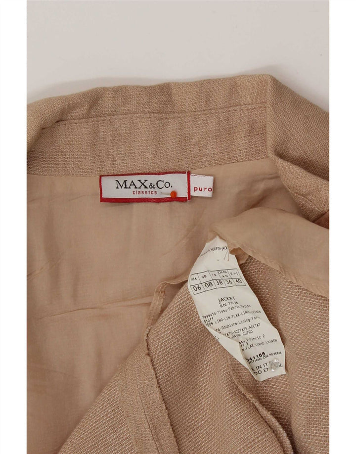Max & Co. Womens 3 Button Blazer Jacket UK 8 Small Pink Linen