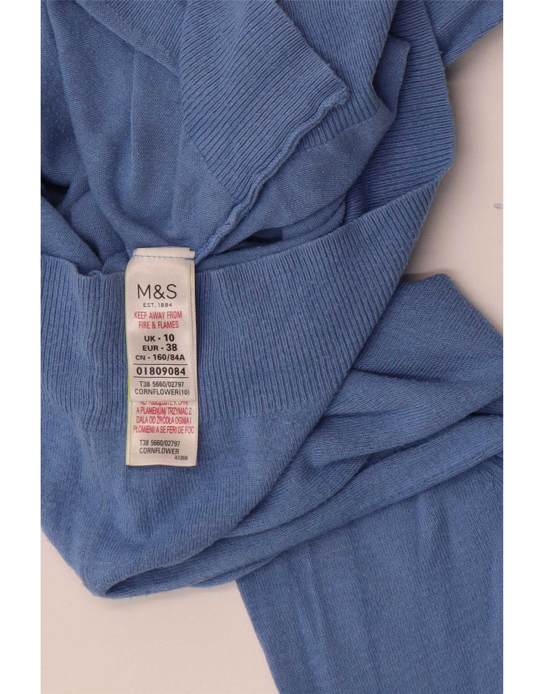 Marks & Spencer Womens Crop Cardigan Sweater UK 10 Small Blue Viscose
