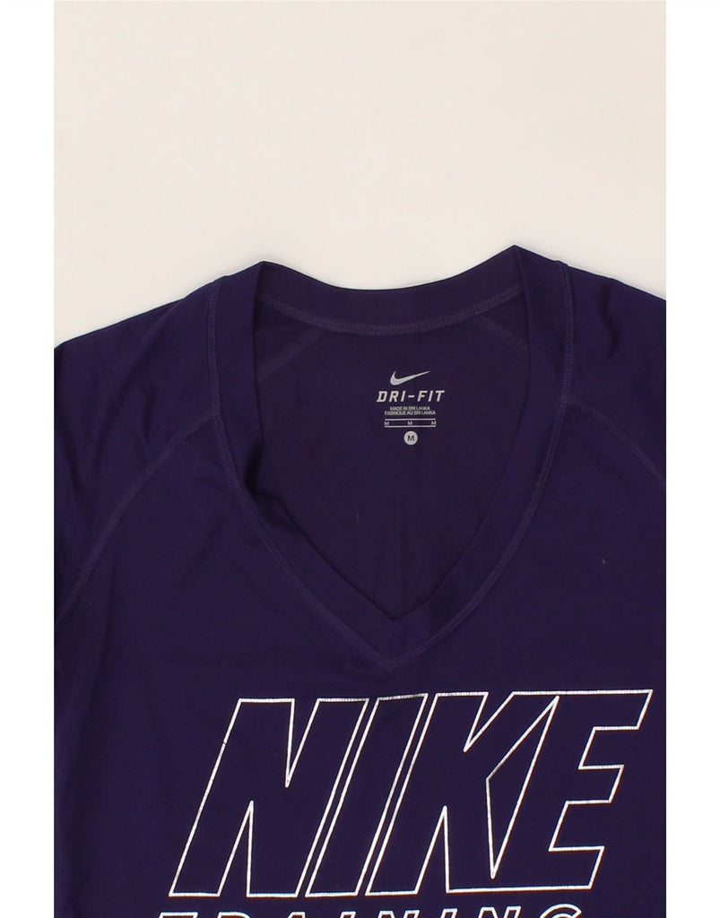 NIKE Womens Dri Fit Graphic T-Shirt Top UK 12 Medium Purple Vintage Nike and Second-Hand Nike from Messina Hembry 