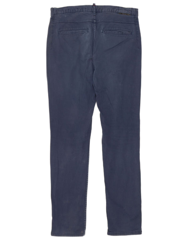 Zara Mens Slim Chino Trousers EU 40 Medium W31 L30 Navy Blue Cotton