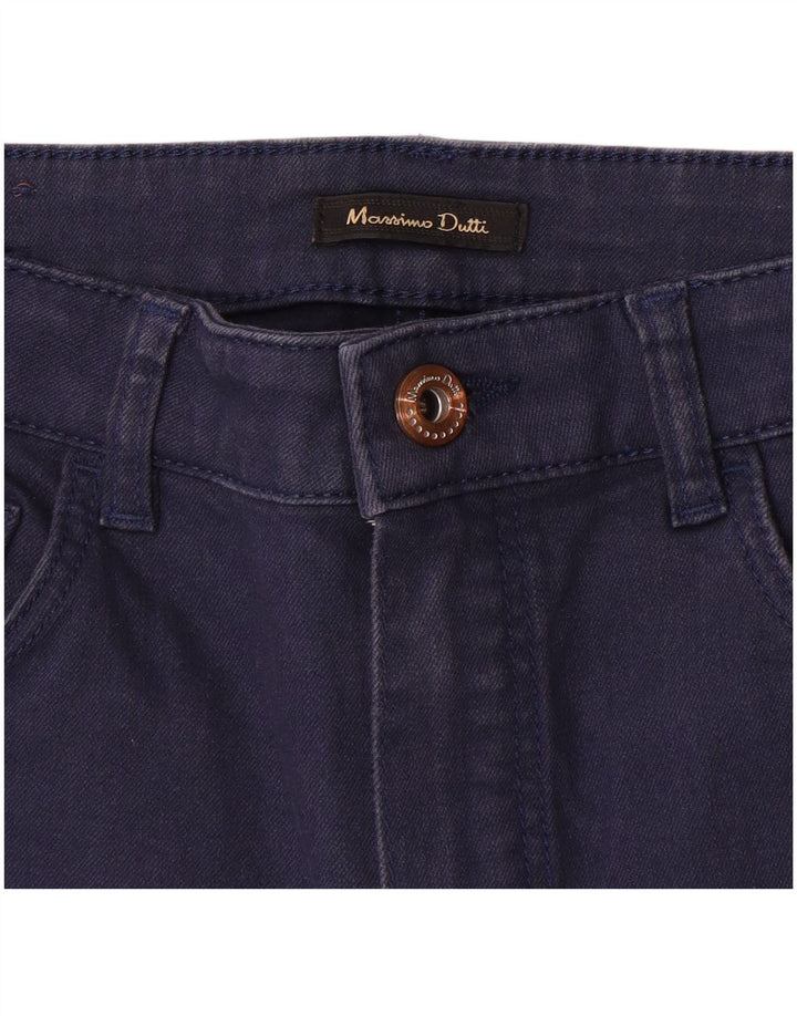 Massimo Dutti Womens Slim Casual Trousers W26 L26 Navy Blue