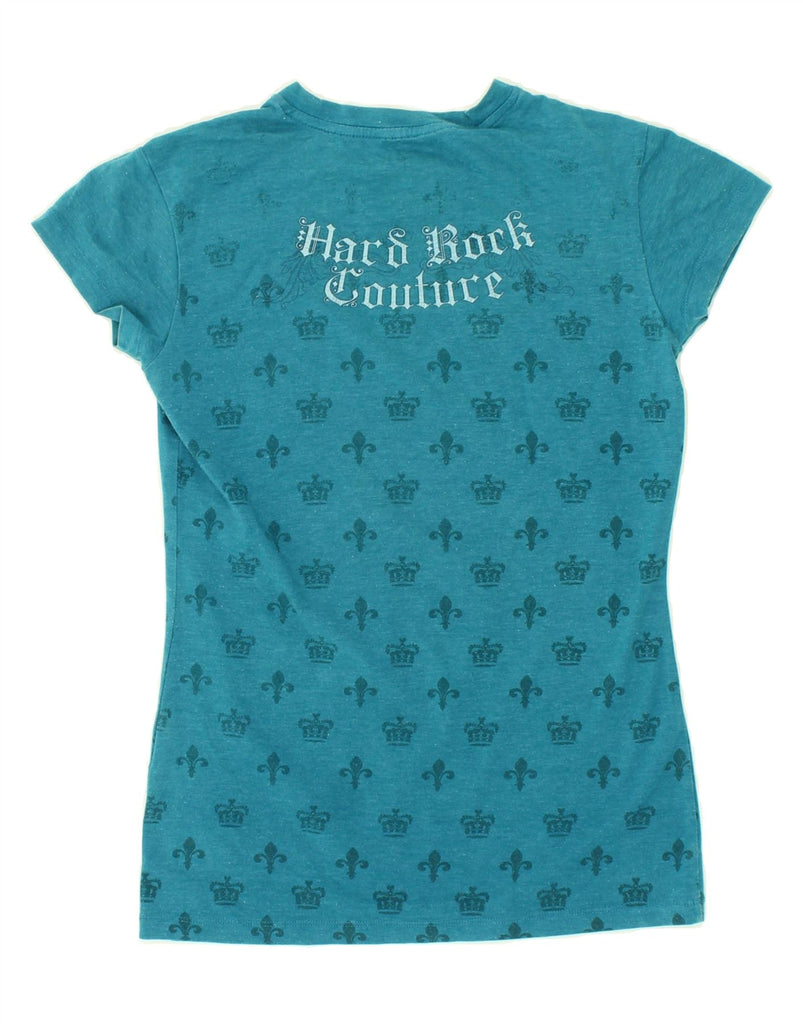 HARD ROCK CAFE Womens Hurghada Graphic T-Shirt Top UK 8 Small Blue Cotton Vintage Hard Rock Cafe and Second-Hand Hard Rock Cafe from Messina Hembry 