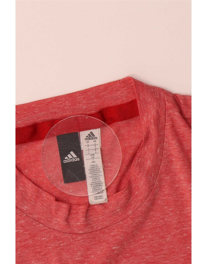 Adidas Mens T-Shirt Top Large Pink Flecked Polyester