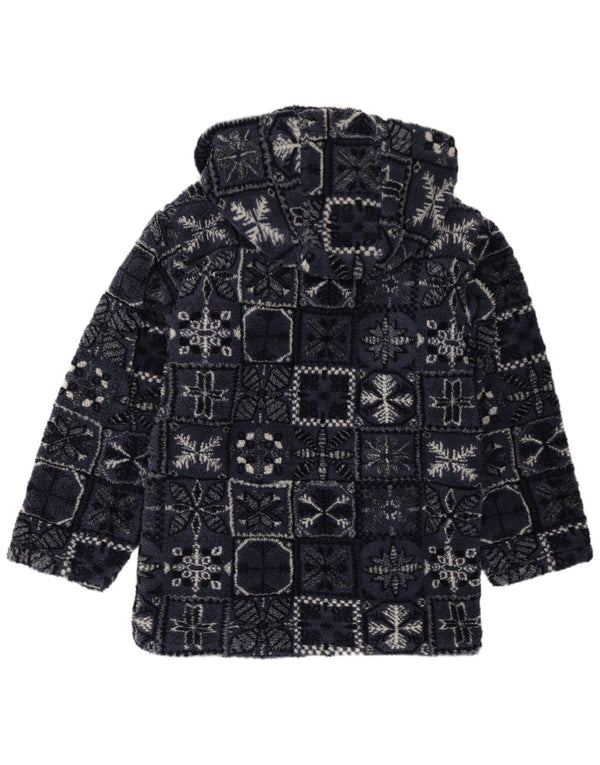 Brugi Mens Fleece Windbreaker Jacket UK 36 Small Navy Blue Geometric Winter