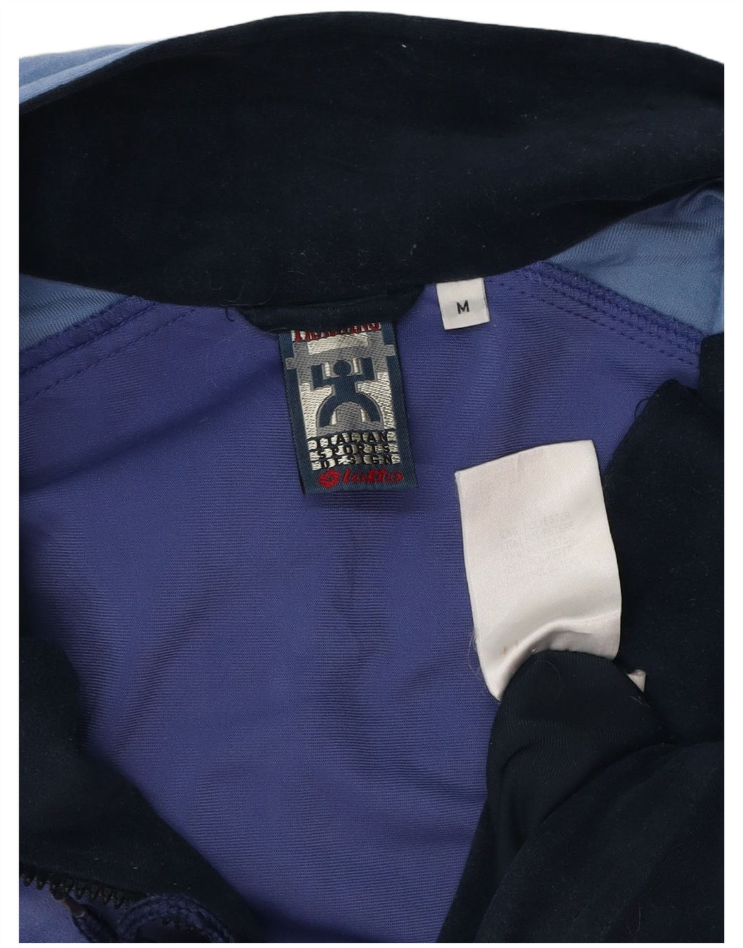 Lotto Mens Velour Full Tracksuit Medium Navy Blue Colourblock Polyester