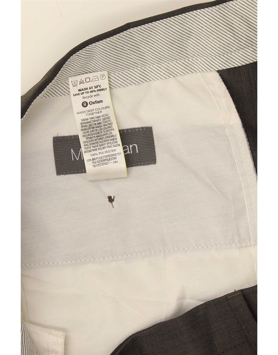 Marks & Spencer Mens Pegged Suit Trousers W36 L31 Grey Polyester