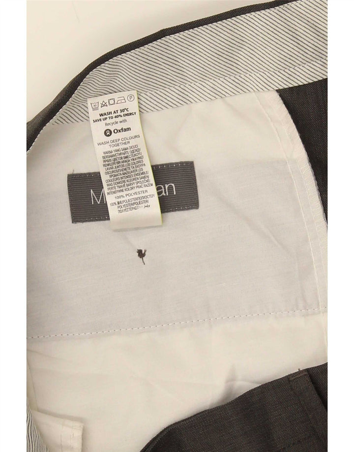 Marks & Spencer Mens Pegged Suit Trousers W36 L31 Grey Polyester