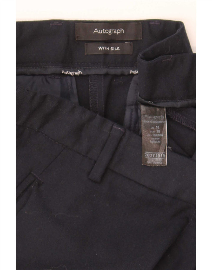 Marks & Spencer Womens Suit Trousers UK 10 Small W30 L29 Navy Blue