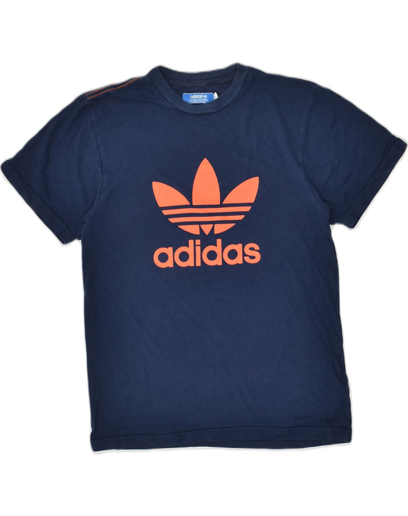 ADIDAS Mens T-Shirt Top Small Navy Blue Cotton | Vintage Adidas | Thrift | Second-Hand Adidas | Used Clothing | Messina Hembry 