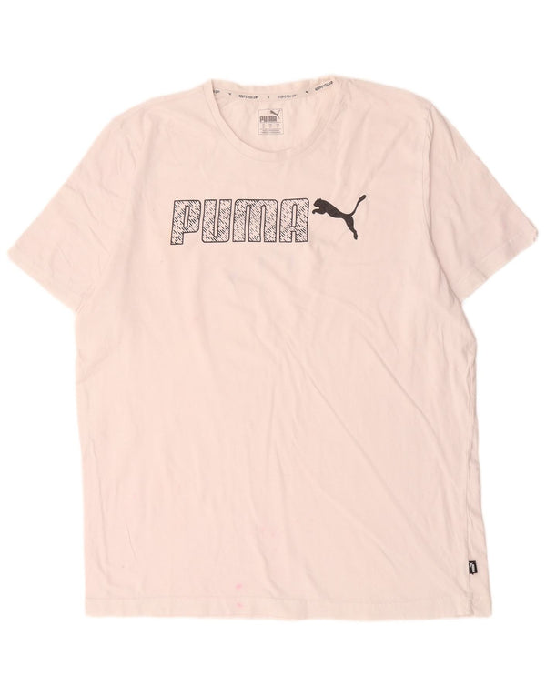 Puma Mens Graphic T-Shirt Top XL White