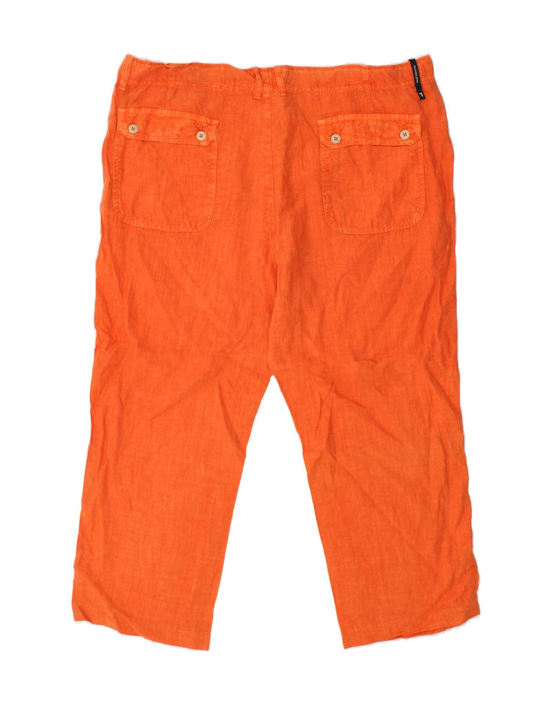 TRUSSARDI JEANS Mens Straight Casual Trousers IT 56 3XL W40 L26 Orange | Vintage Trussardi Jeans | Thrift | Second-Hand Trussardi Jeans | Used Clothing | Messina Hembry 