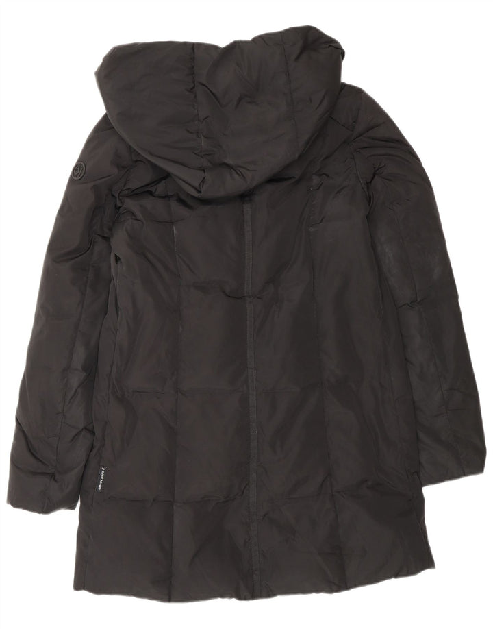 ARMANI JEANS Womens Oversized Hooded Padded Coat IT 38 XS Black Polyester