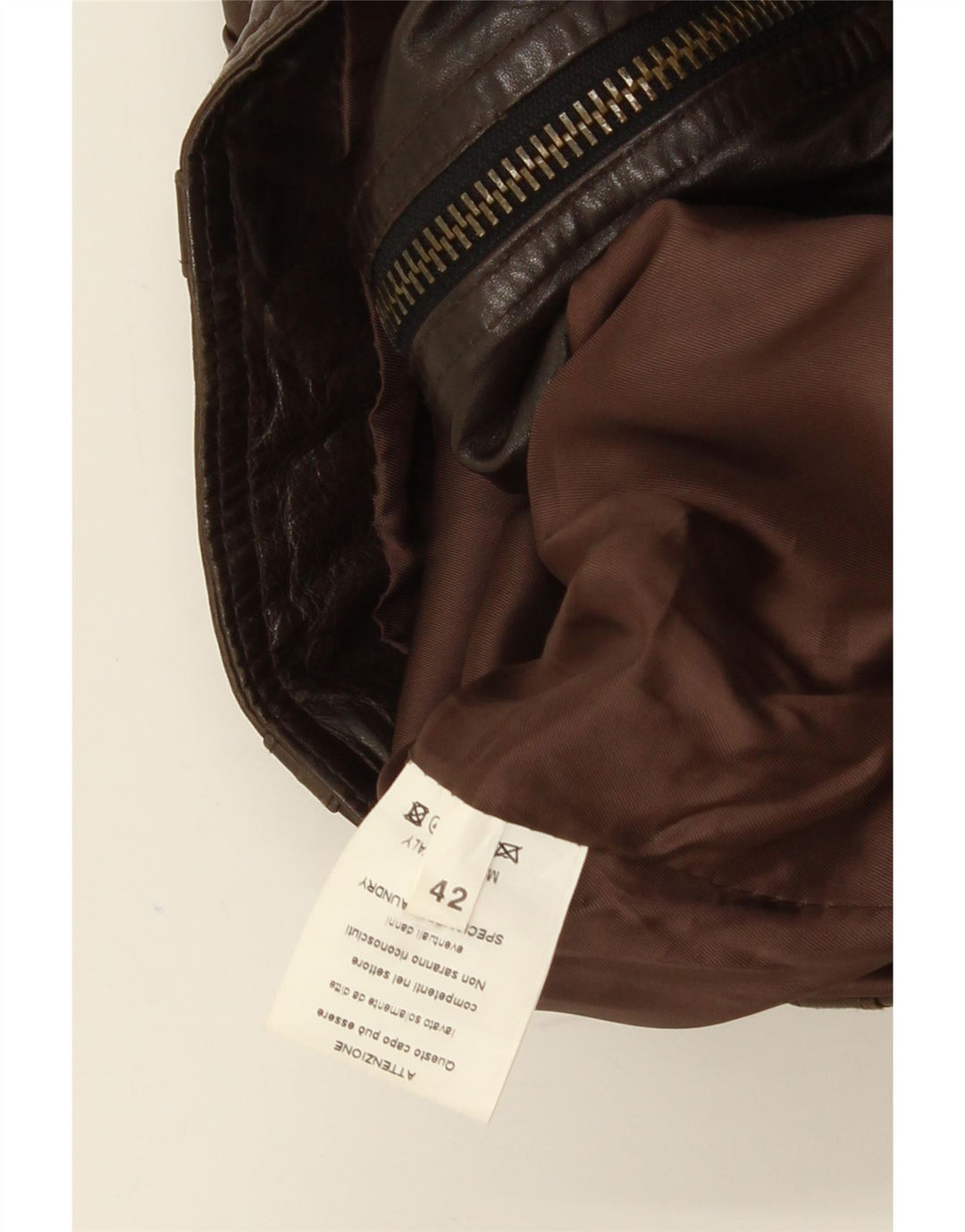 Vintage Womens Leather Jacket IT 42 Medium Brown Leather