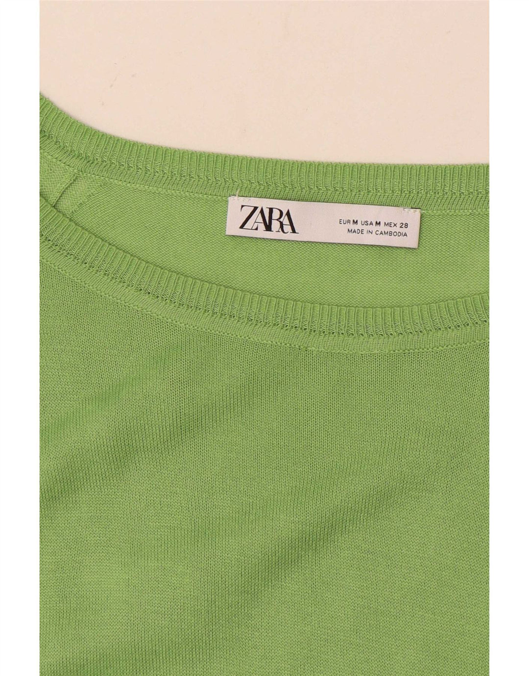 Zara Womens Boat Neck Jumper Sweater UK 14 Medium Green