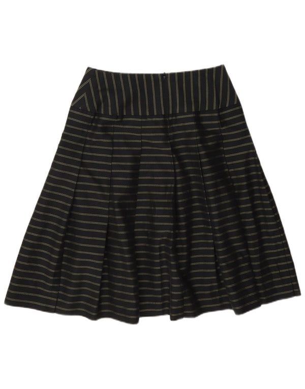 Vintage Womens A-Line Skirt US 3 XS W26 Black Striped