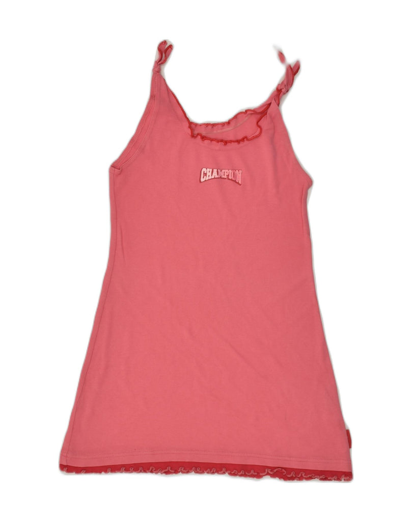 CHAMPION Girls Slip Dress 7-8 Years Small  Pink Cotton | Vintage Champion | Thrift | Second-Hand Champion | Used Clothing | Messina Hembry 