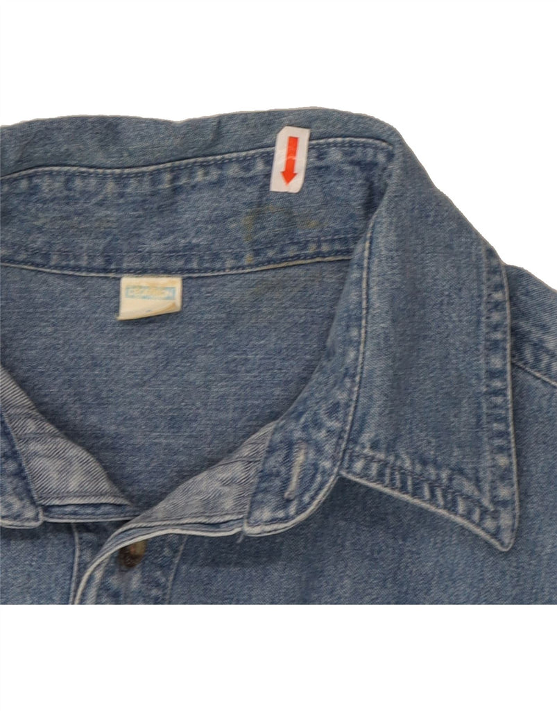 DECATHLON Mens Short Sleeve Denim Shirt Small Blue Cotton Vintage Decathlon and Second-Hand Decathlon from Messina Hembry 
