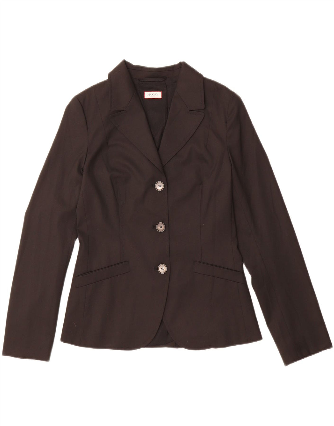 MAX & CO. Womens 3 Button Blazer Jacket UK 10 Small Black Polyester Vintage Max & Co. and Second-Hand Max & Co. from Messina Hembry 