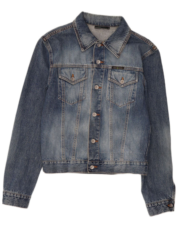 DKNY Mens Denim Jacket UK 36 Small Blue Cotton