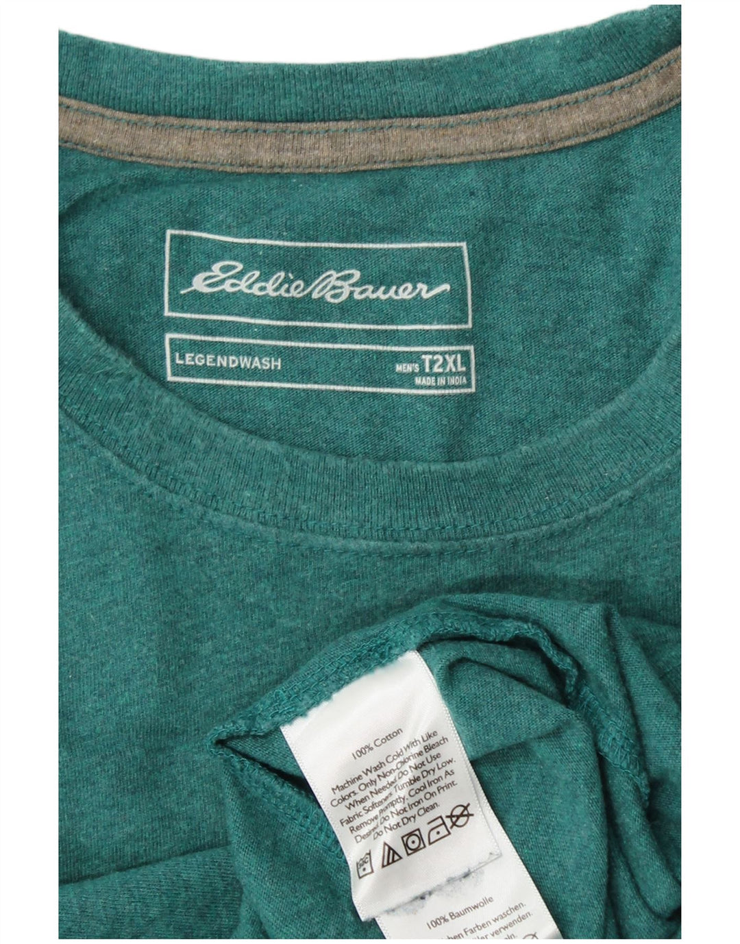 EDDIE BAUER Mens T-Shirt Top 2XL Green Cotton